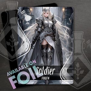 Token SOLDIER para TCG - Arte personalizada completa - Vermelho - Belo Cavaleiro Elfo