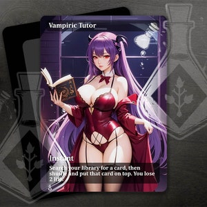 Vampiric Tutor - Wunderschönes alternatives Full Custom Art - Vampir Anime Waifu in rot