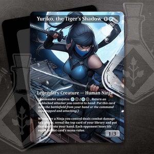 Yuriko, l'ombre du tigre - magnifique autre art personnalisé complet - guerrier ninja bleu
