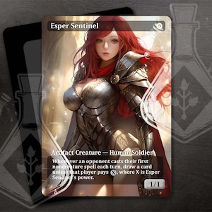 Esper Sentinel - Gorgeous Alternate Full Custom Art - Pretty redhead in armor