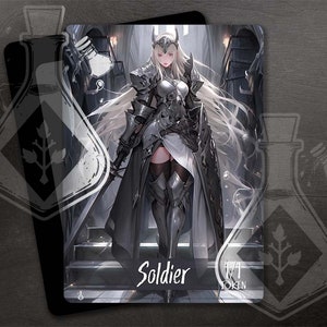 Token SOLDIER para TCG - Arte personalizada completa - Vermelho - Belo Cavaleiro Elfo