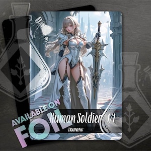 Human Soldier TOKEN 1/1 - Gorgeous Full Custom Art - Anime Waifu - Gorgeous Soldier: Beauty Meets Unstoppable Power
