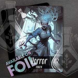 HORROR TOKEN 2/2  - Full Custom Art - Anime Waifu token - creaming Wraith Maiden Haunts The Crumbling Manor