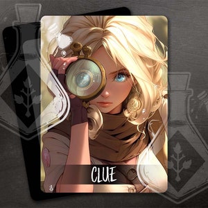 CLUE Token for TCG - Full Custom Art -Green Waifu - Beaitiful Explorer Indy