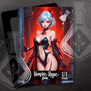 Vampire Rogue - Lifelink - Token for TCG - Full Custom Art - Ethereal Night Stalker: Vampire Rogue Unleashed - Anime waifu