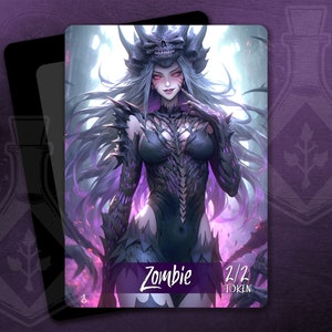 Zombie Token für TKG - Full Custom Art - Waifu Zombie Königin der Unterwelt