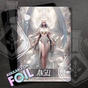 Ficha ANGEL para TCG - Arte personalizado completo - Rojo - Precioso ángel con espada