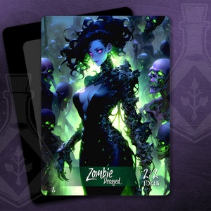 Zerfallener Zombie Token für TKG - Wunderschöne Full Custom Art - Grüner Schleim Wunderschöner Anime Waifu Zombie
