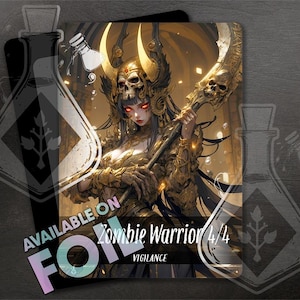 ZOMBIE Warrior TOKEN 4/4  - Full Custom Art - Anime Waifu token - Gorgeous Mummy Warriors Command the Sands