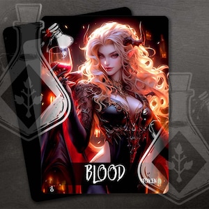 BLOOD Token for TCG - Full Custom Art - Gorgous vampire cheers -  Anime waifu