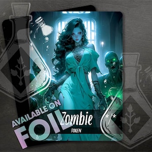 ZOMBIE TOKEN */* - Gorgeous Full Custom Art - Anime Waifu - Deadly Elegance: Stunning Zombie on Hunt