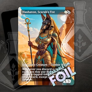 Hashaton, Scarab’s Fist - Alternate Full Custom Art - Veiled Death Priestess Rises With Ancient Power - Anime Waifu