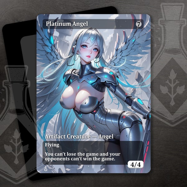 Platinum Angel - Amazing Alternate Full Custom Art - Beautiful Angel blue metal anime cyber