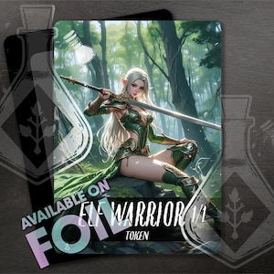 ELF Warrior Token for TCG - Full Custom Art - Anime Waifu - Beautiful Elf Warrior: Grace in Battle
