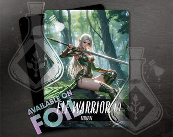 ELF Warrior Token for TCG - Full Custom Art - Anime Waifu - Beautiful Elf Warrior: Grace in Battle