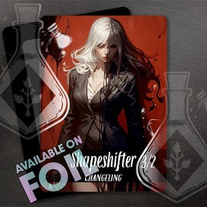 Shapeshifter  TOKEN with Changeling - Full Custom Art - Wings - Anime Waifu token - Stunning Changeling: Transformative Elegance and Mystery