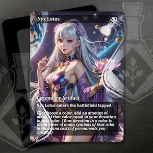 Nyx Lotus - Increíble arte personalizado completo alternativo - Hermoso anime Purple Silver Mage Waifu