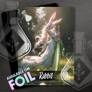 RABBIT TOKEN - Full Custom Art - Anime Waifu Token - Wunderschöne Bunny Queen Defender of the Forest -