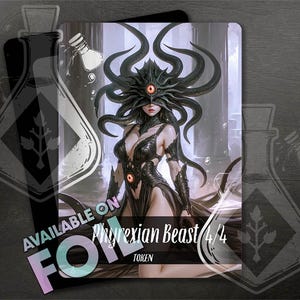 Phyrexian Beast TOKEN 4/4 - Splendida arte completamente personalizzata - Anime Waifu - Biomechanical Marvel: feroce, bella, inarrestabile