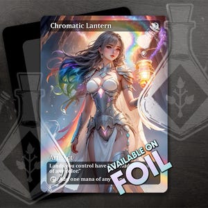Lanterne chromatique - magnifique alternative art complet personnalisé Mana Rock - gardien de lumière gracieux : lanterne de l'élégance - Anime waifu