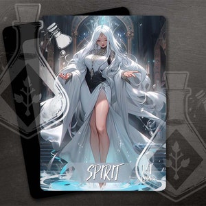 Ficha SPIRIT para TCG - Arte personalizado completo - Mujer hermosa Plata blanca 1/1 ficha