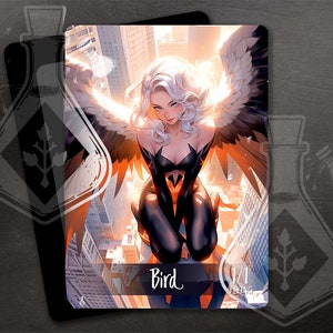 VOGEL-token voor TCG - Full Custom Art - Prachtige zwarte vleugelengel