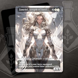 Zamriel, Serafín de Acero - Increíble arte alternativo completo personalizado - Gorgeus Steel Silver Angel Waifu Anime
