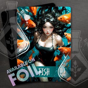 FISH TOKEN - 1/1 - Full Custom Art - Anime Waifu token - Stunning Marine Marvels: Radiant Ocean Treasures