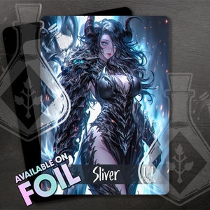 TCG 用 SLIVER トークン - フルカスタムアート - ファンタジーアーマーを着た素晴らしいアニメワイフ