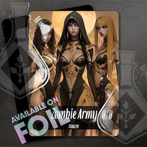 ZOMBIE Army TOKEN 0/0 - Full Custom Art - Anime Waifu Token - Resplendent Undead Legion of the Nile