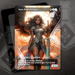 Lyra Dawnbringer - Amazing Alternate Full Custom Art - Celestial Glow: Gorgeous Angel Bathes in Gold
