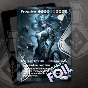 Progenitus - Carta artistica personalizzata completa alternativa - Bestia multitesta radiosa: grazia e forza - Anime Waifu
