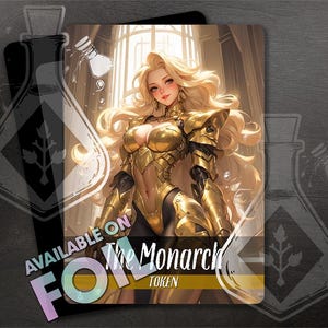 The Monarch TOKEN - prachtige Full Custom Art - Wings - Anime Waifu-token - Magnificent Golden Guardian: Ethereal Splendor Shines