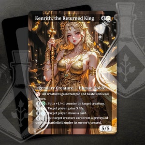 Kenrith, el rey retornado - Increíble arte alternativo completo personalizado - Anime Waifu con vestido dorado