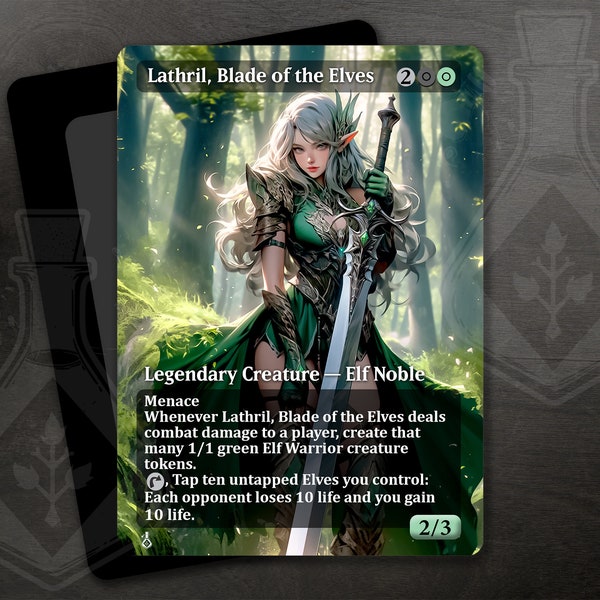 Lathril, Blade of the Elves - Amazing Alternate Full Custom Art - Gorgeous Elf queen warrior in the forest waifu anime