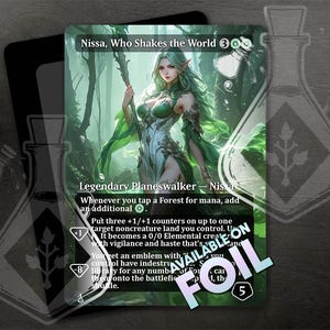 Nissa, qui secoue le monde - Art personnalisé complet alternatif incroyable - Magnifique elfe mage : Graceful Master of Magic - Anime Waifu
