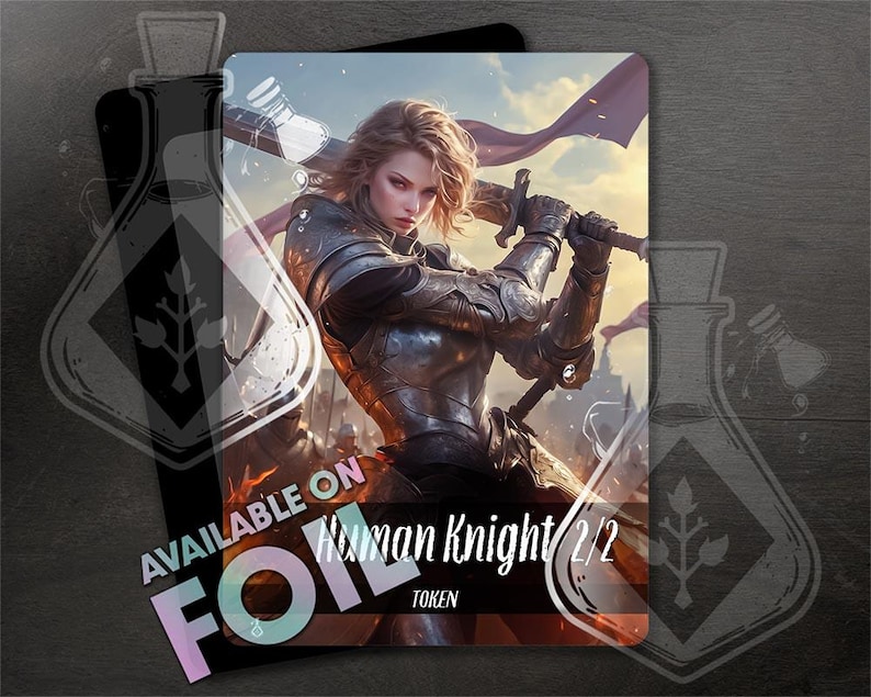 Human Knight TOKEN 2/2 - Full Custom Art - Anime Waifu - Gorgeous ...