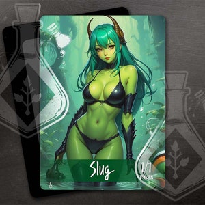 SLUG Token - for TCG - Full Custom Art - Anime Waifu - Captivating Enchantress: Monarch of the Mollusk Kingdom