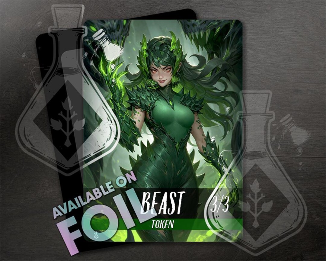 BEAST Token - 3/3 for TCG - Full Custom Art | Jungle Queen Edition - Etsy