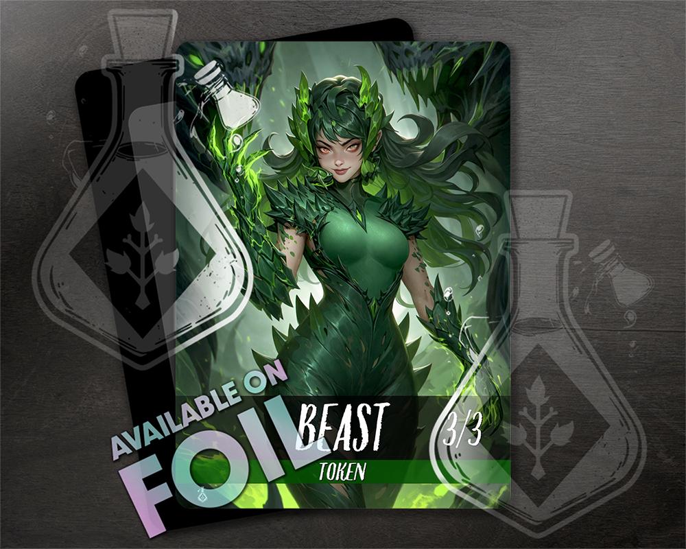 BEAST Token - 3/3 for TCG - Full Custom Art | Jungle Queen Edition - Etsy