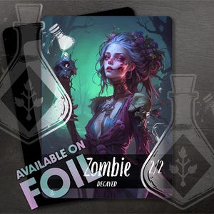 Decayed Zombie Token - 2/2  for TCG - Gorgeous Full Custom Art -  Gorgeous and Grotesque: The Decayed Enchantress