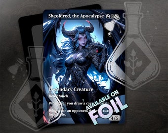 Sheoldred, the Apocalypse   - Amazing Alternate Full Custom Art - Waifu Anime Black Demon goddess