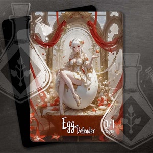 Ficha EGG para TCG - Defensor - Arte personalizado completo - Nacimiento místico: Mujer radiante, Concha agrietada - anime waifu