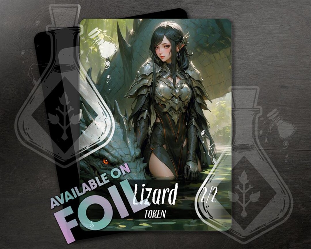 Lizard Token 2/2 for TCG - Full Custom Art - Anime Waifu - Alurking ...
