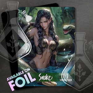 SNAKE Token para TCG - Arte personalizada completa - Anime Waifu Dark Swamp Snake Queen