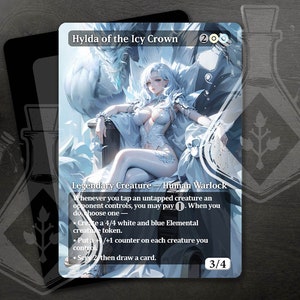 Hylda de la Corona Helada - Magnífico arte alternativo personalizado completo - El frío de la Reina Helada: Elegancia helada con poder - Anime waifu