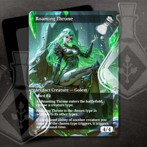 Roaming Throne - Wunderschöne alternative komplett handgefertigte Kunst - "Elegante Königin: Strahlende Königin, Herrschender Thron - Anime waifu."