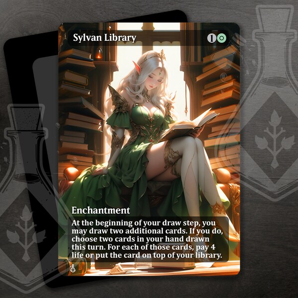 Sylvan Library- Gorgeous Alternate Full Custom Art - Woodland Emissary: Serene Protector of Sylvan Wisdom - Waifu Anime