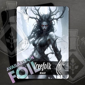 Treefolk con Reach TOKEN */* - Hermoso arte personalizado completo - Anime Waifu - Majestic Tree Ent: Nature's Timeless Protector