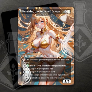 Kenritha, the Returned Queen - bijnaam voor Kenrith, the Returned King - Amazing Alternate Full Custom Art - Waifu volledig gouden bikini